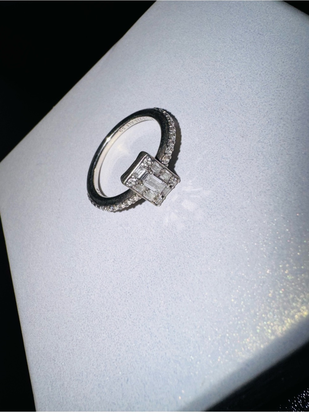 Pandora Sterling Silver Clear Cubic Zirconia Halo Ring - White
